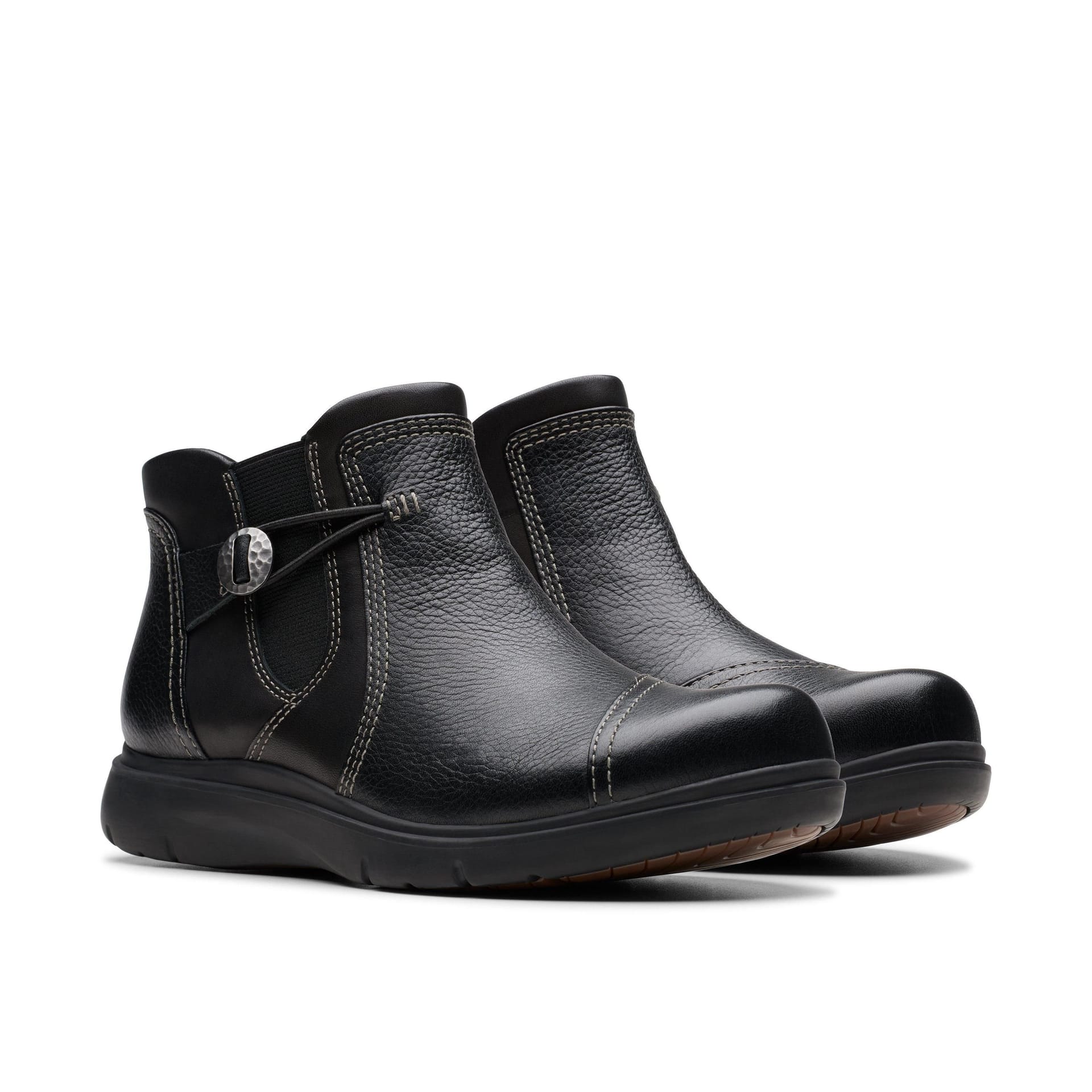 Clarks Clarks Women's Certina Joy Black Leather Ankle Boots - 4