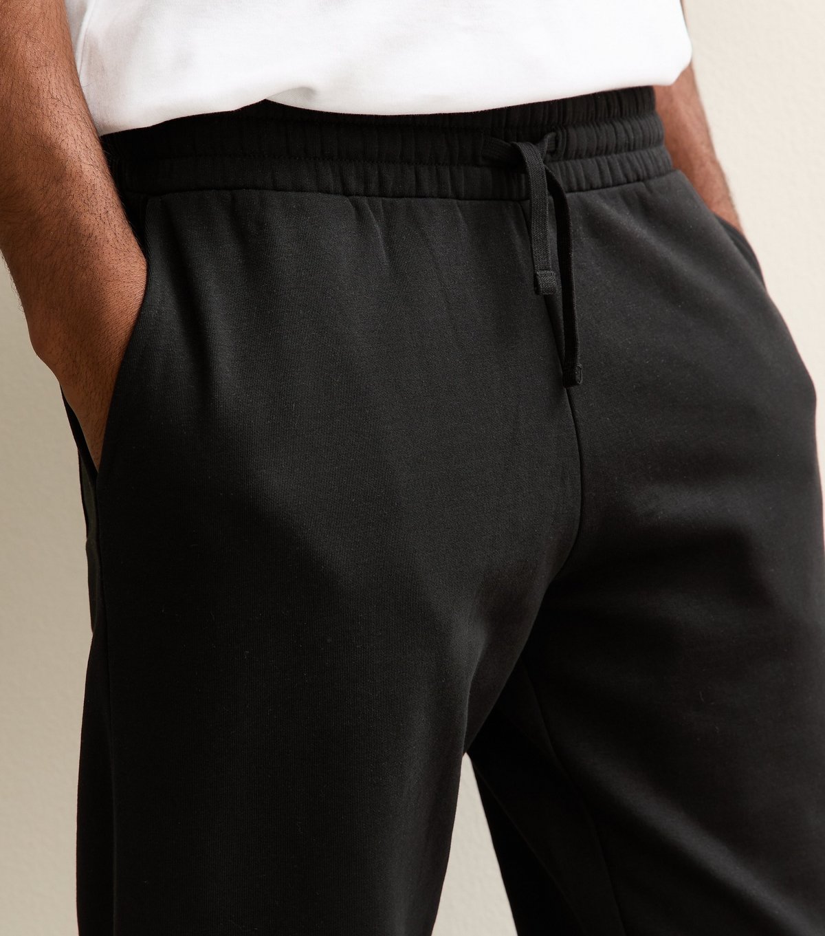 New Look Men's Black Regular Drawstring Waist Joggers New Look - 3