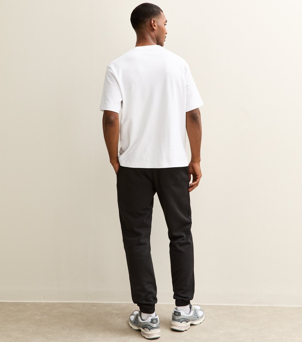 New Look Men's Black Regular Drawstring Waist Joggers New Look - 4