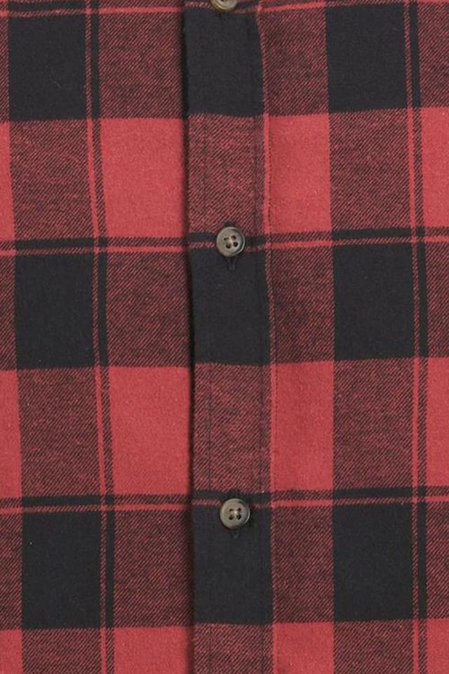 jack & jones Jack & Jones Men's Slim Fit Checked Shirt Long Sleeve Comfortable Brick Red - 3