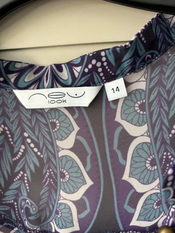 New Look New Look Purple Paisley Chiffon Kaftan cover up - Size 14