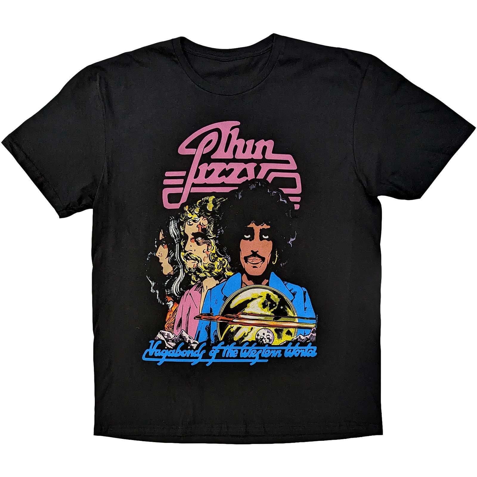 Thin Lizzy Thin Lizzy Men's Vagabonds Of The Western World Tracklist Back Print Cotton T-Shirt in Black