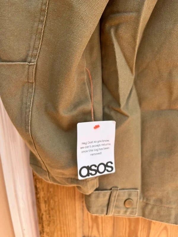 ASOS ASOS oversized washed jacket with leather look collar