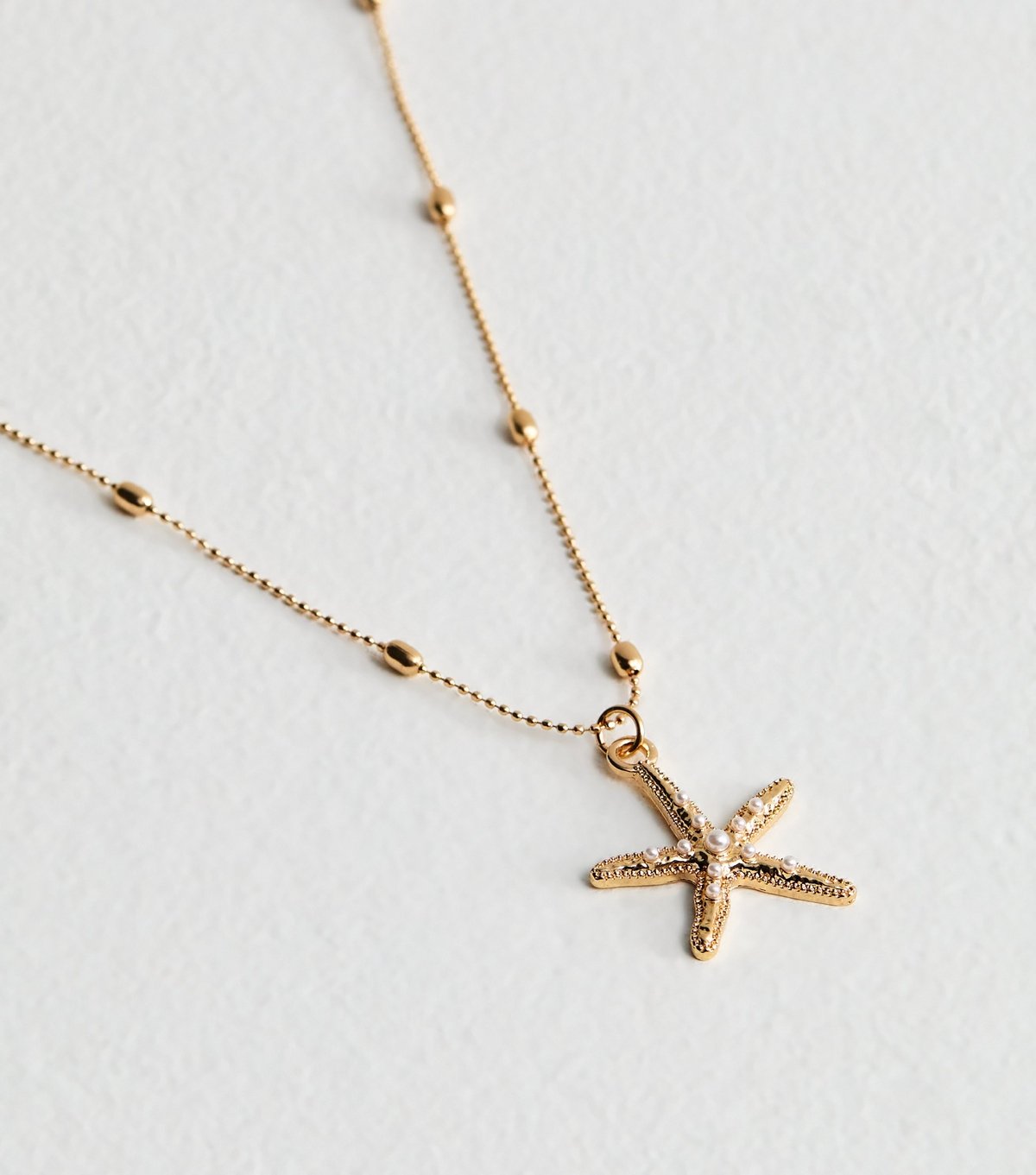 New Look Gold Tone Ball Chain Starfish Pendant Necklace New Look - 3