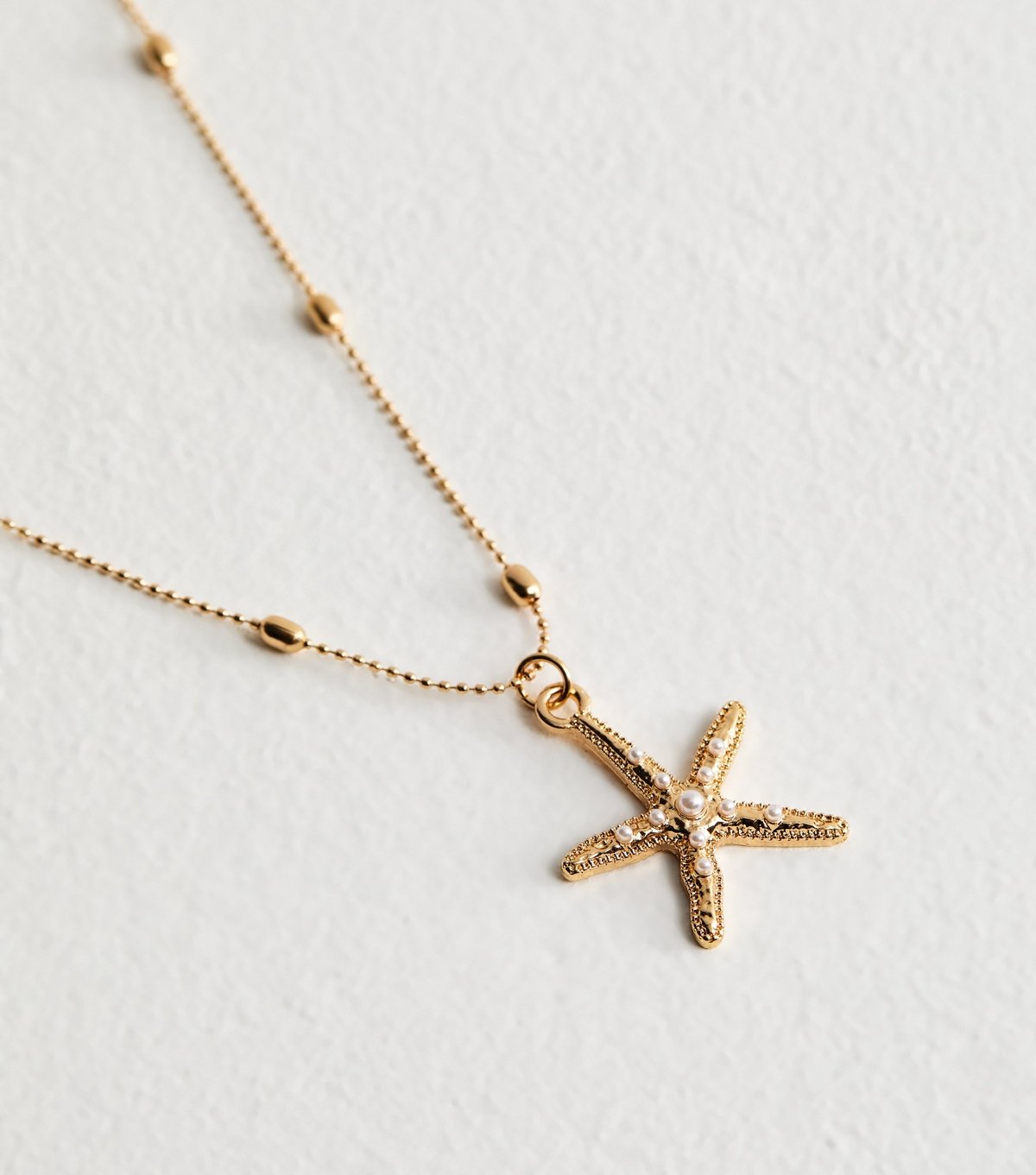 New Look Gold Tone Ball Chain Starfish Pendant Necklace New Look - 4