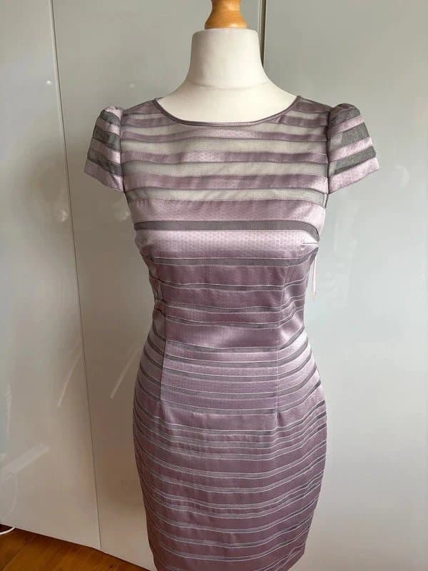 Karen Millen Stunning pewter fully lined fitted dress