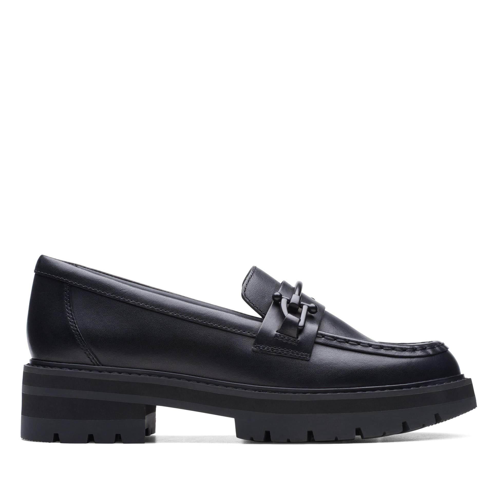 Clarks Clarks Women's Orianna Bit Black Leather Loafers, Slip Ons