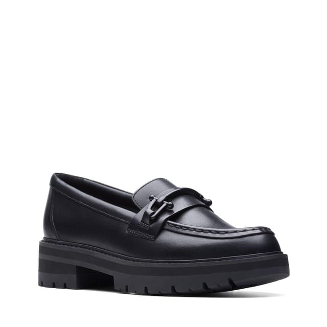Clarks Clarks Women's Orianna Bit Black Leather Loafers, Slip Ons - 2
