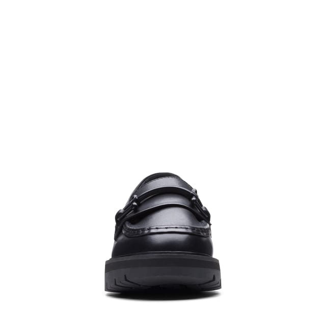 Clarks Clarks Women's Orianna Bit Black Leather Loafers, Slip Ons - 3