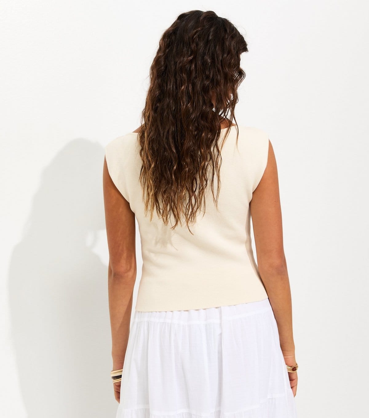 New Look Women's Off White Slash Neck Vest Top New Look - 4