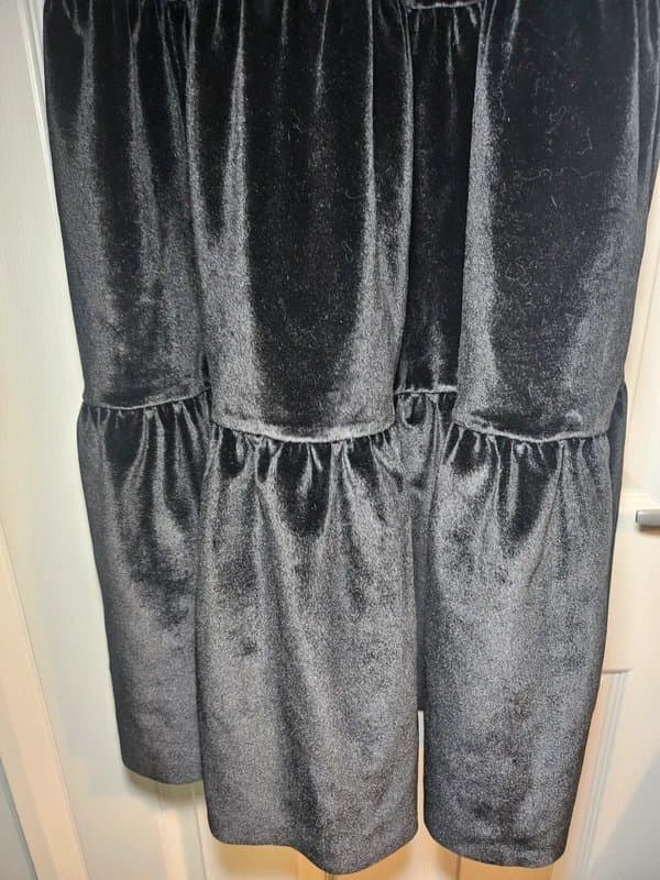 ASOS Design Asos Design Black Velvet Tiered Dress. Size UK 10. Brand New..