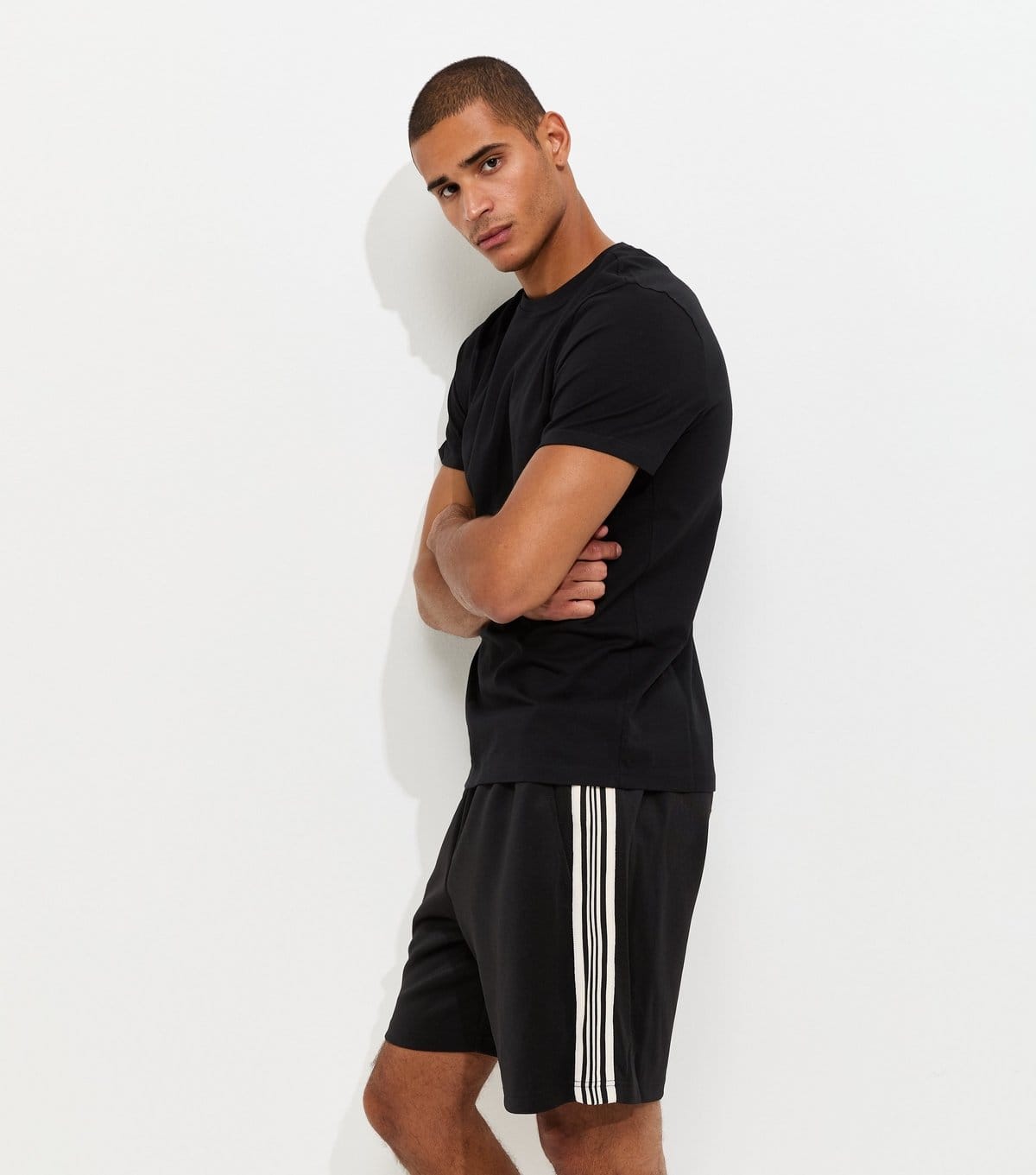 Only & Sons Black Jersey Stripe Shorts