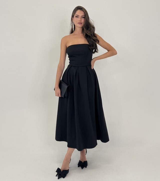 AX Paris Women's Black Strapless Midi Dress AX Paris New Look - 2