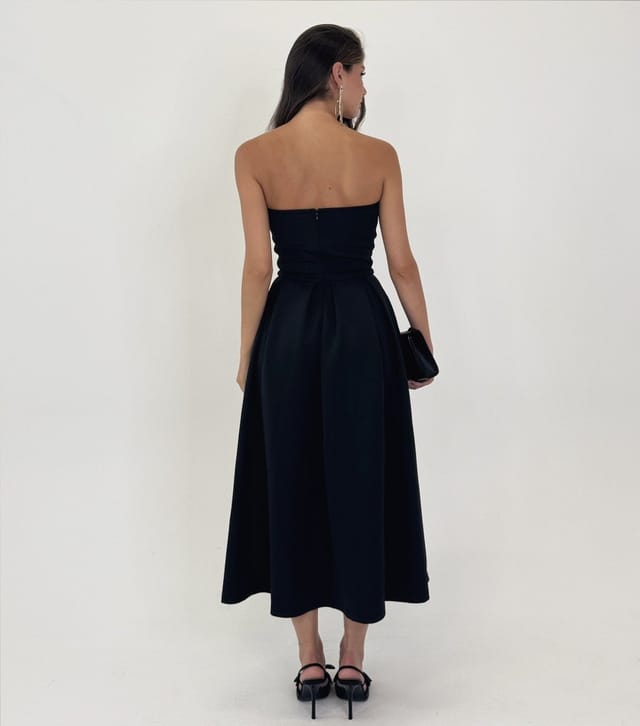 AX Paris Women's Black Strapless Midi Dress AX Paris New Look - 3