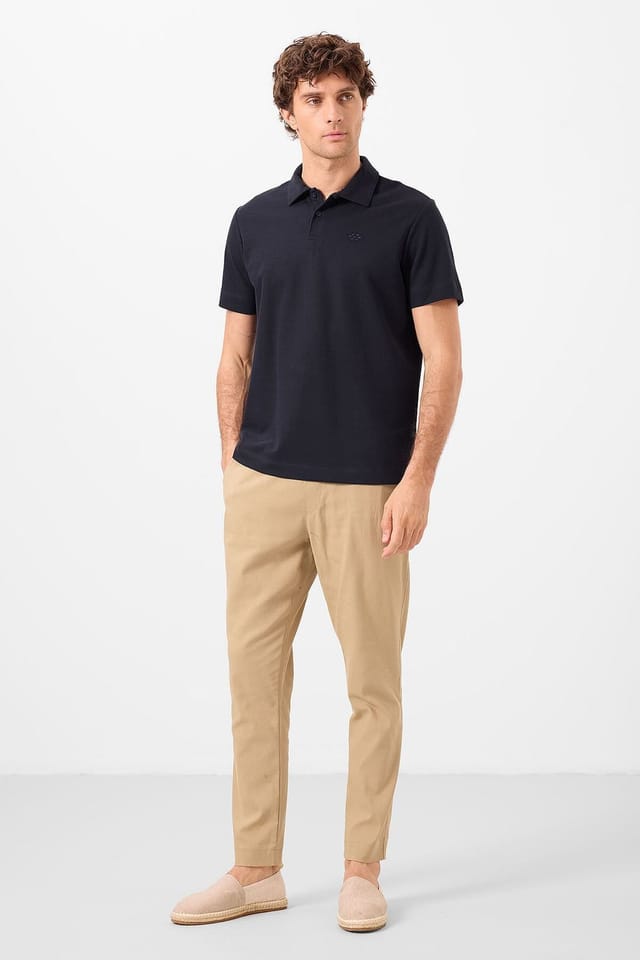 Tommy Life Tommy Life Men's Cotton Elastane Polo T-Shirt in Navy - 3