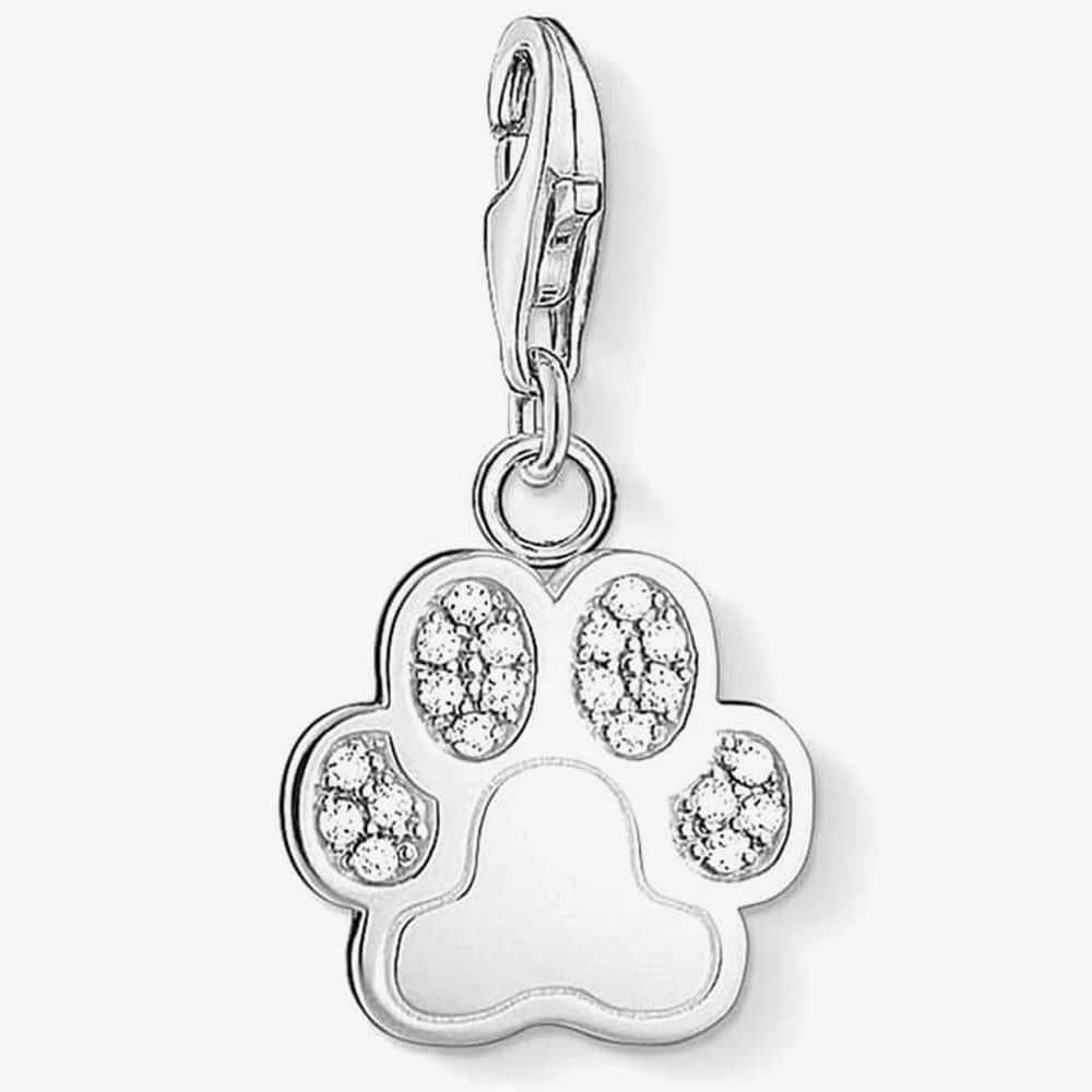 Thomas Sabo THOMAS SABO Women's Silver Cubic Zirconia Paw Charm 1339-051-14