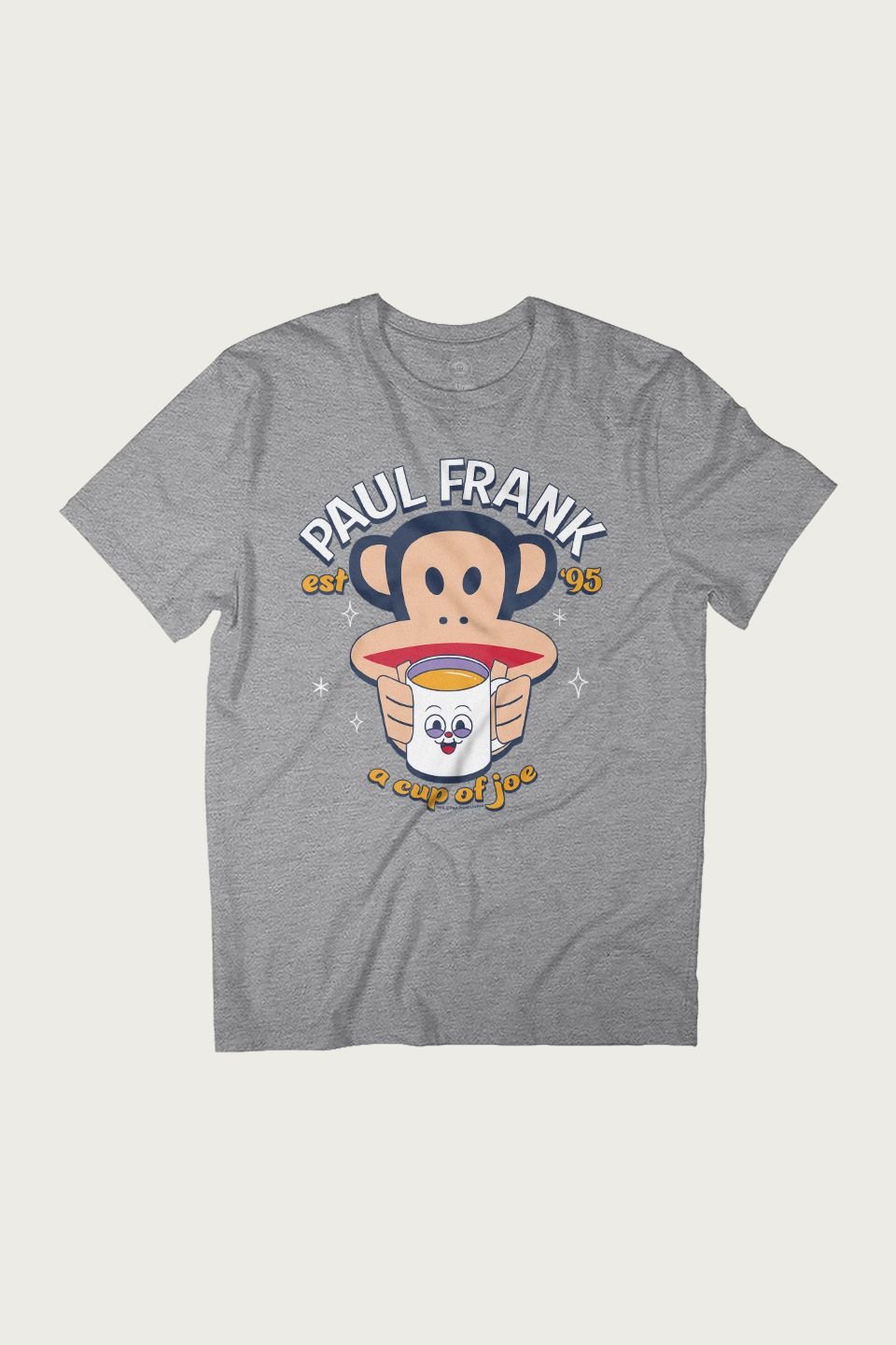 Paul Frank Paul Frank Men's A Cup Of Joe Coffee Julius Monkey T-Shirt in Mid Grey - 2