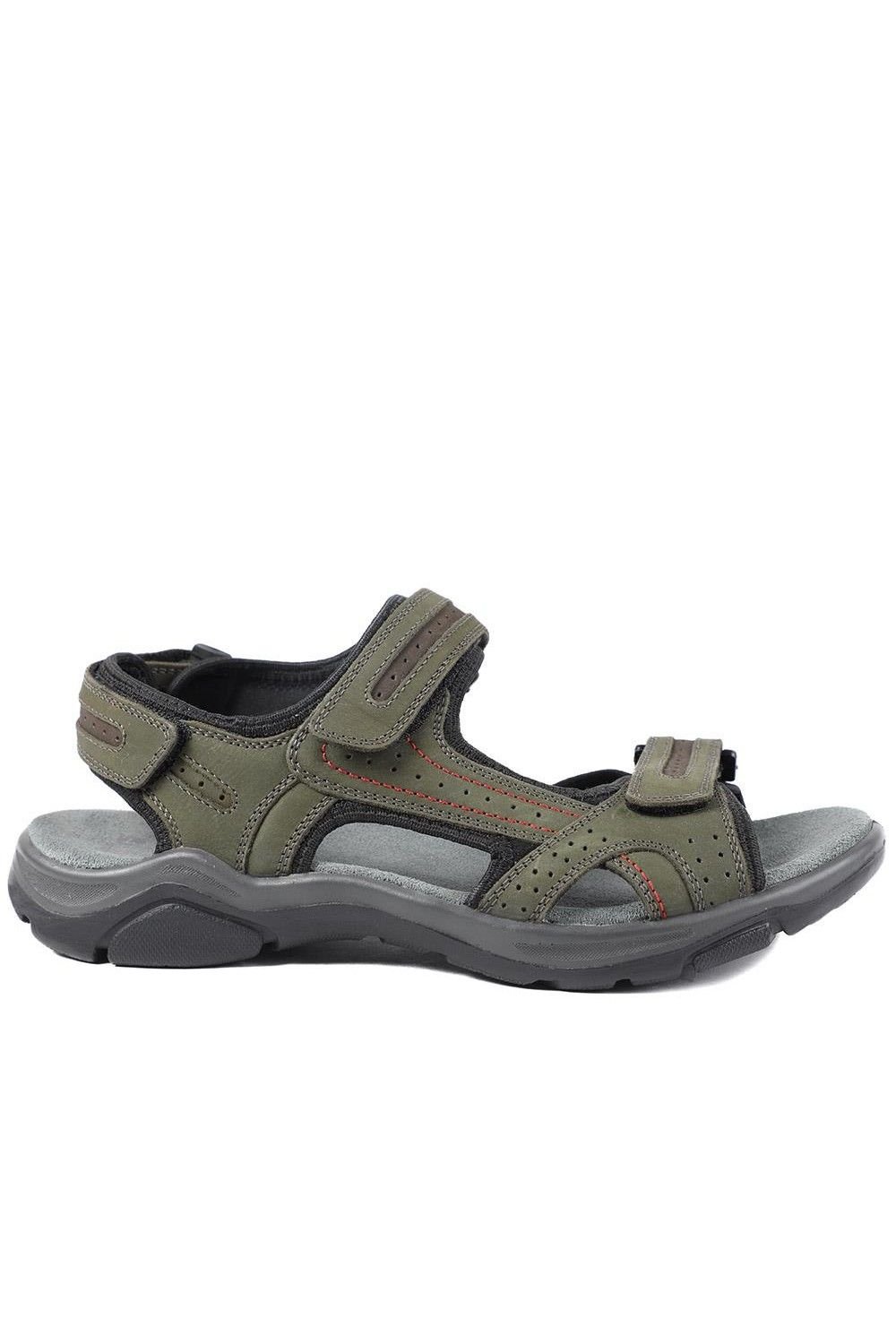 Pavers Pavers Men's Comfy Triple Touch Fasten Sandals in Khaki - 2