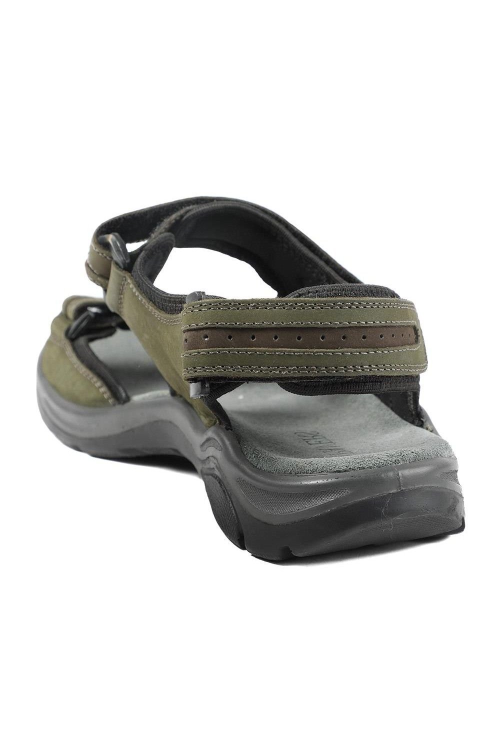 Pavers Pavers Men's Comfy Triple Touch Fasten Sandals in Khaki - 3