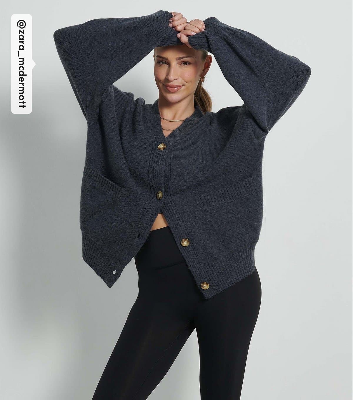 Rise Women's by Zara McDermott Grey Oversized Cardigan Rise New Look