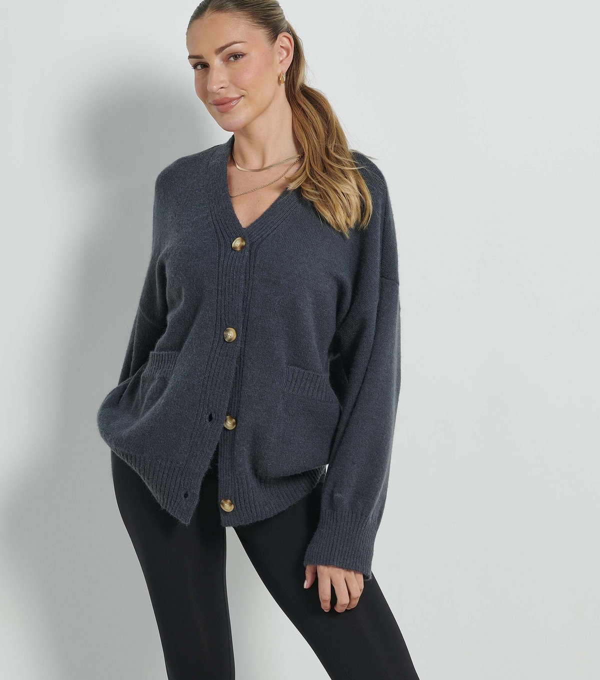 Rise Women's by Zara McDermott Grey Oversized Cardigan Rise New Look - 2