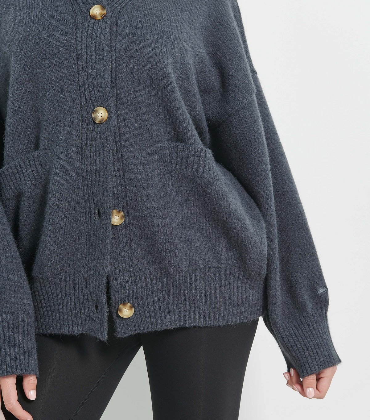 Rise Women's by Zara McDermott Grey Oversized Cardigan Rise New Look - 4