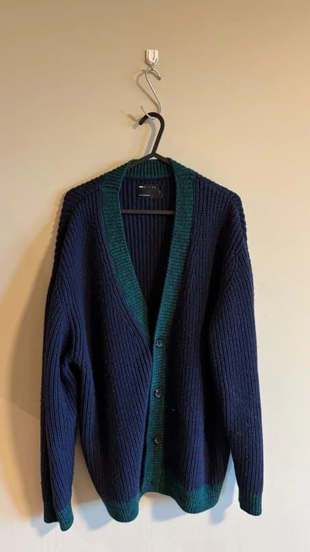 ASOS Design ASOS Design Chunky Knit Cardigan Size M – Navy & Green