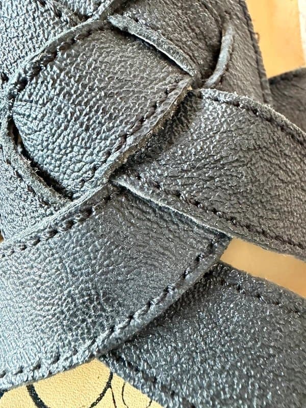 Fly London Fly London Black leather strappy wedge sandals size 6