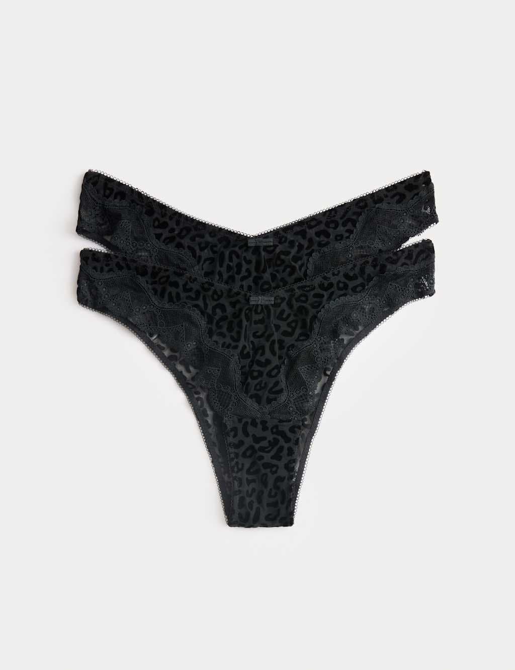 Marks & Spencer M&S 2 Pack Mesh Miami Knickers Black