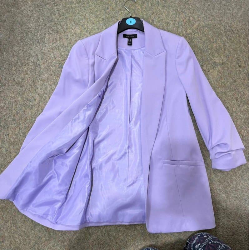 New Look New Look Lilac Ruched Sleeve Blazer
