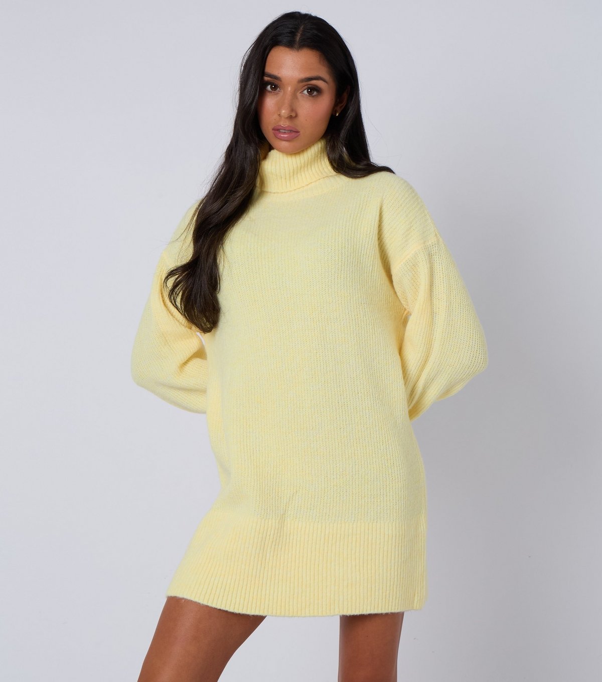 Urban Bliss Women's Light Yellow Roll Neck Mini Jumper Dress Urban Bliss New Look - 3