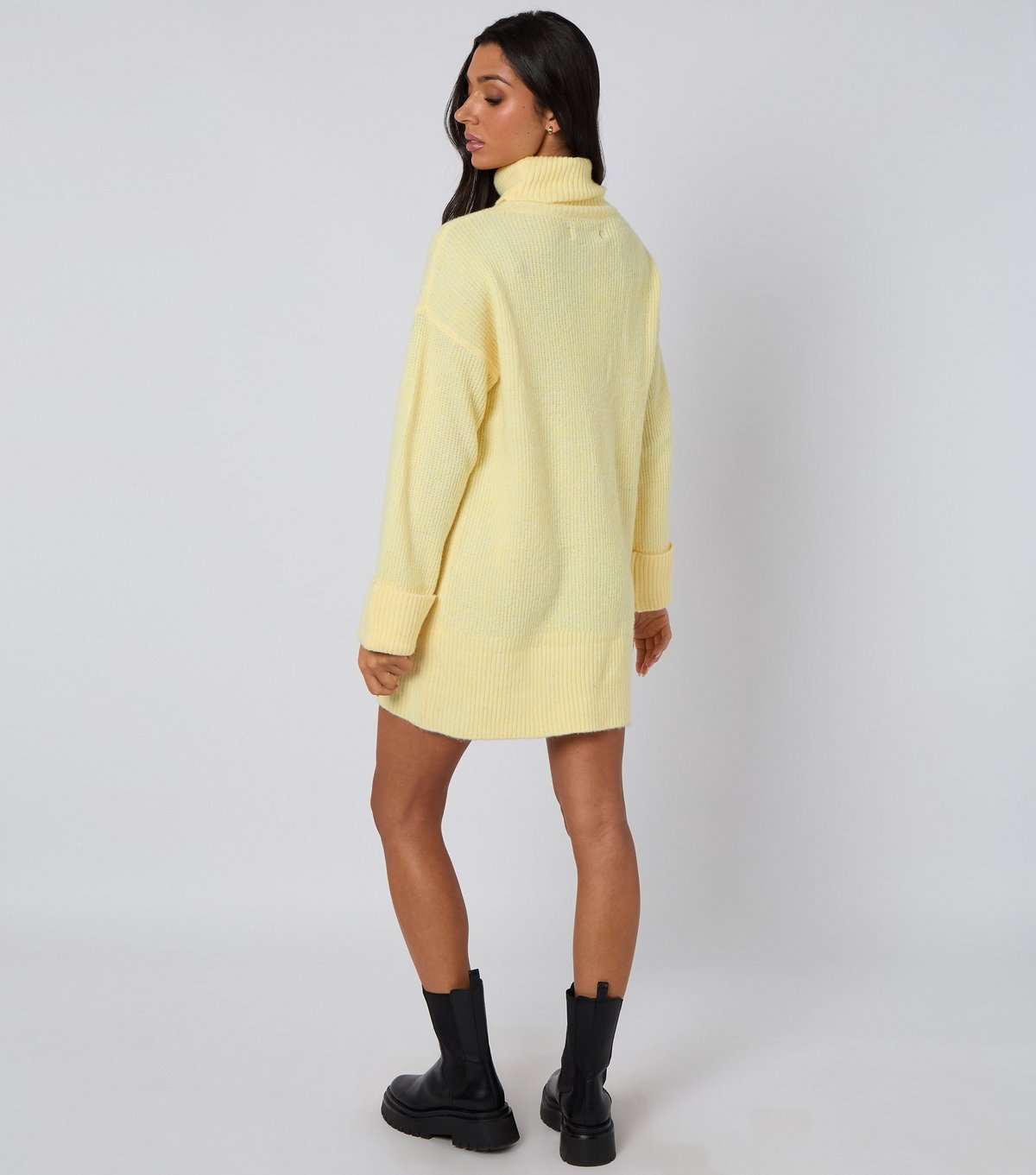 Urban Bliss Women's Light Yellow Roll Neck Mini Jumper Dress Urban Bliss New Look - 4