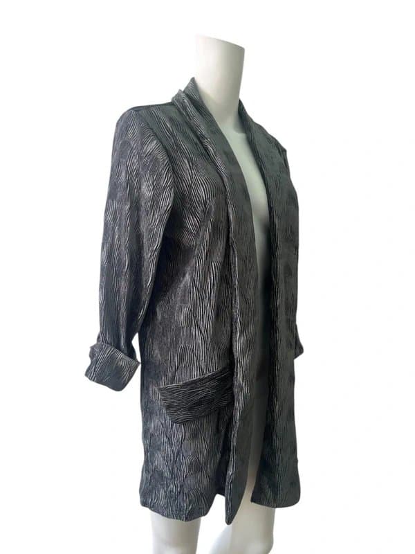 Fransa Fransa Jacket Coat Size Medium NEW Womens Grey Crushed Velvet EU42 RRP £50