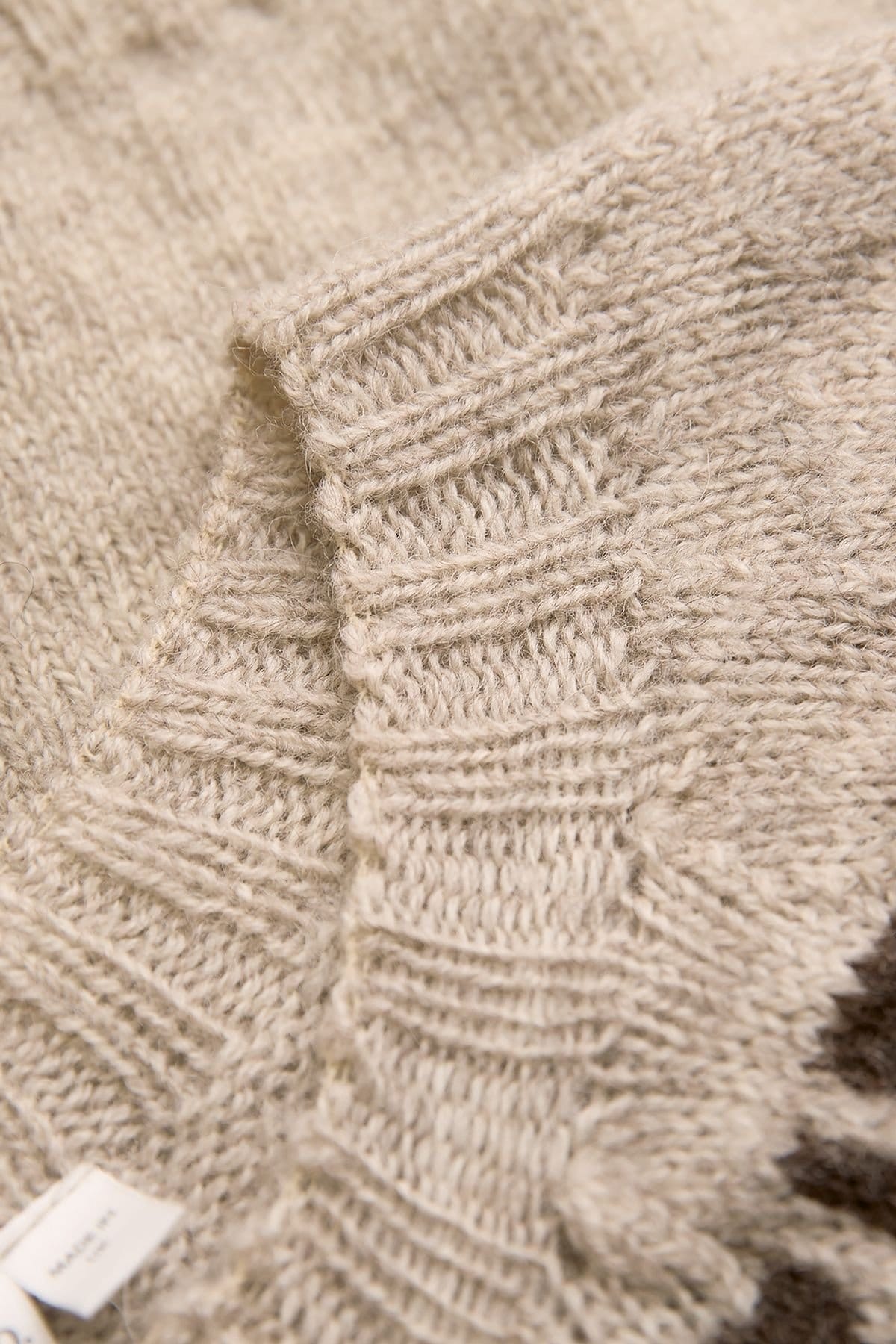 Celtic & Co Celtic & Co Women's Brit Wool Chevron Yoke Cardi in Light Beige - 4