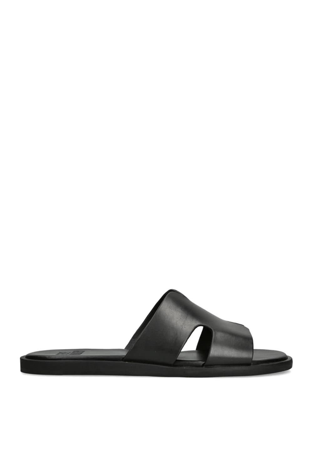Steve Madden Steve Madden Men's 'Laincaster Black' Leather Sandals in Black