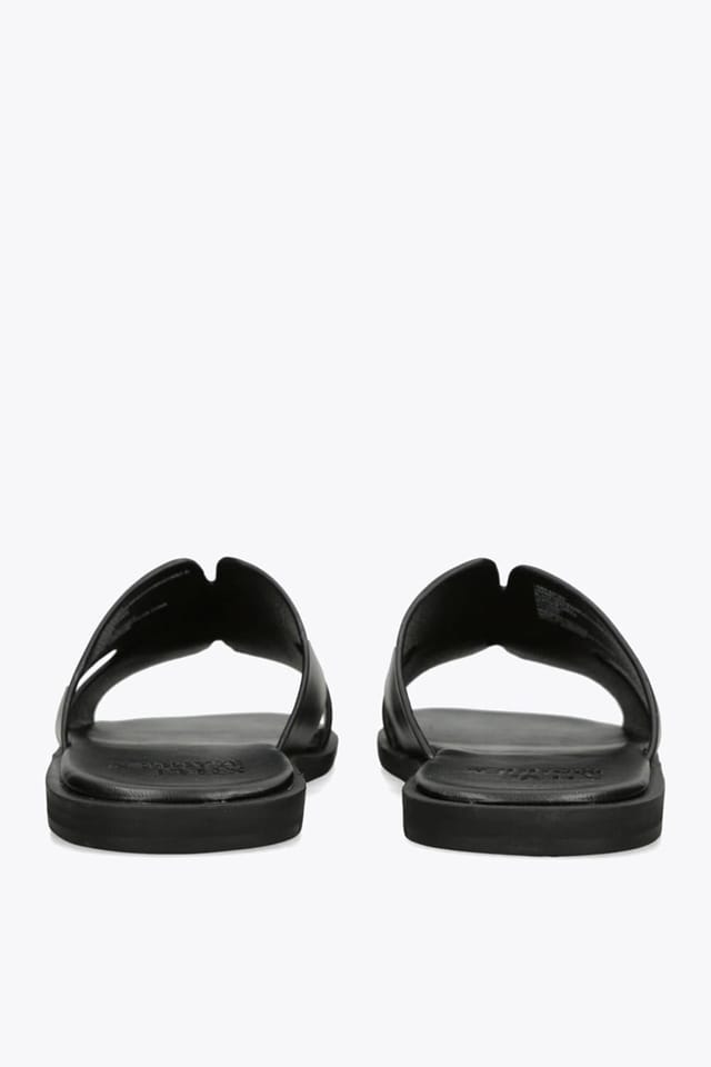 Steve Madden STEVE MADDEN Men's 'Laincaster Black' Leather Sandals in Black - 3