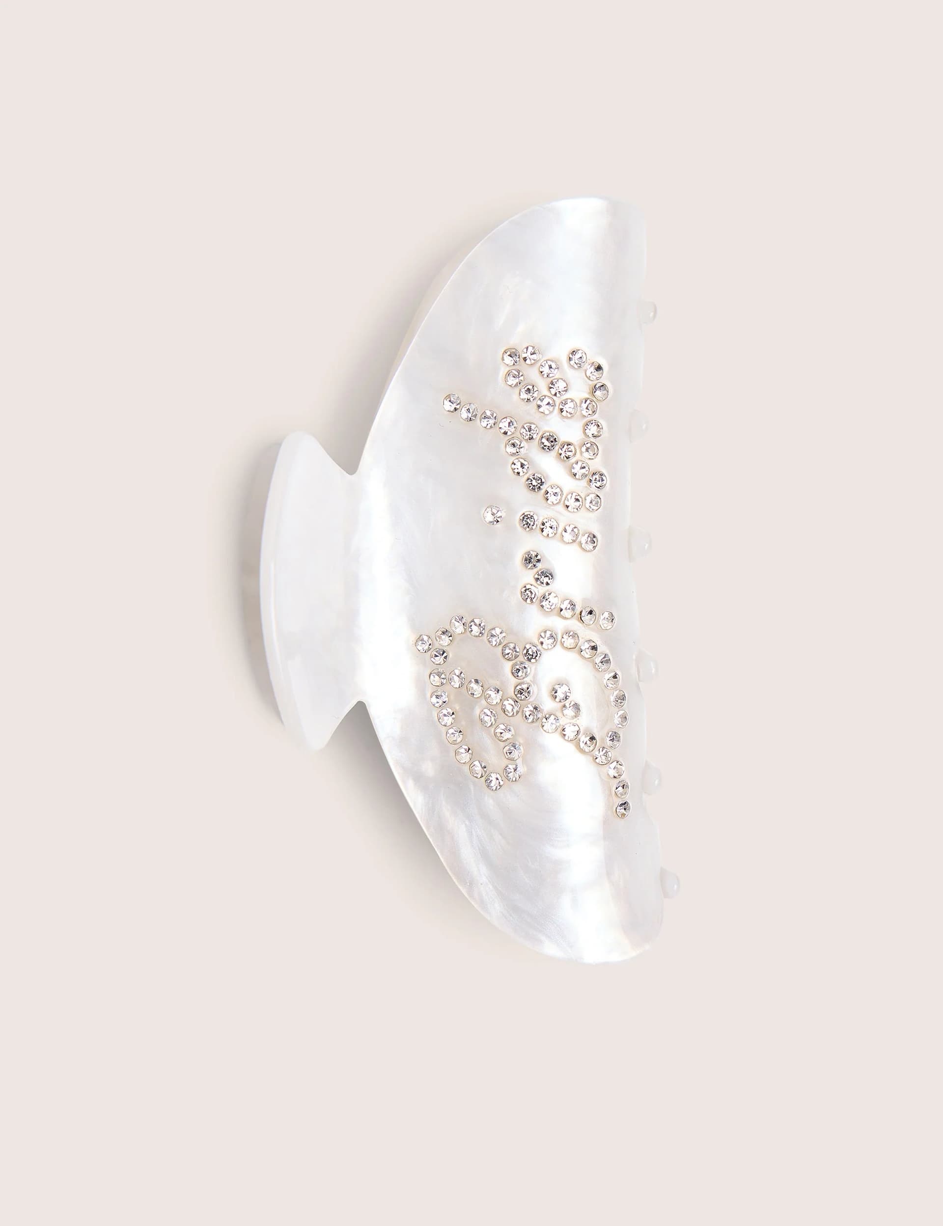 Public Desire Public Desire Pearl White Embellished Hair Claw Clip