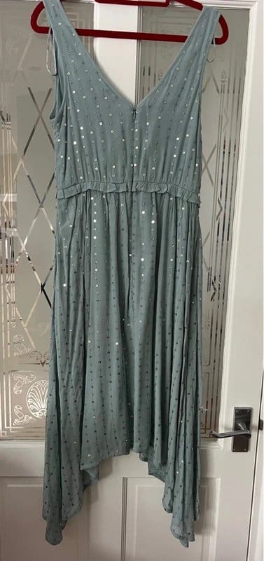 Monsoon Turquoise Sequin Dress Size 10