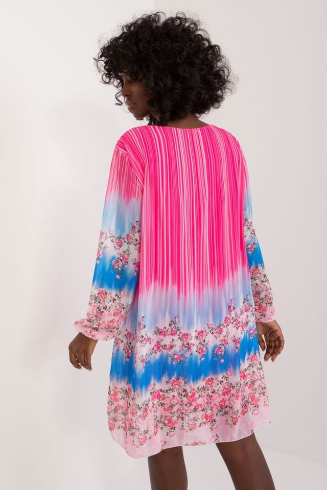Love Lace Love Lace Women's Colorful Print Long Sleeve Day Dress Style 197877 in Pink - 3