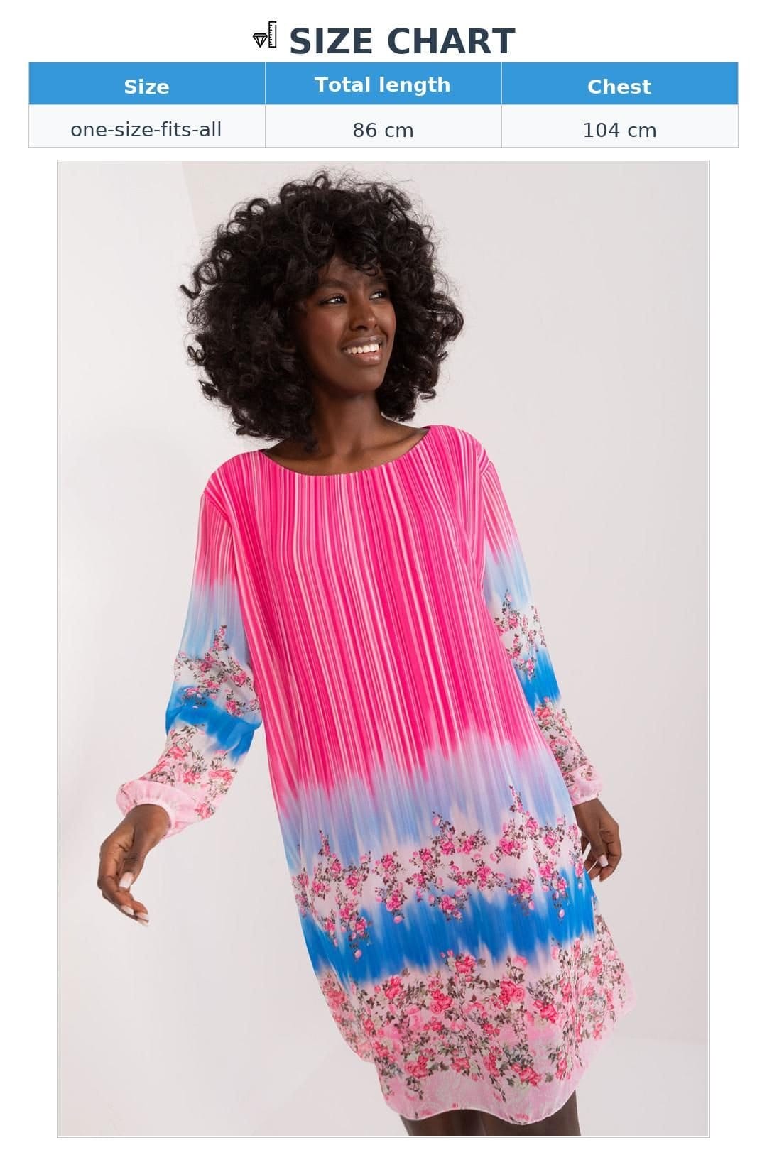 Love Lace Love Lace Women's Colorful Print Long Sleeve Day Dress Style 197877 in Pink - 4
