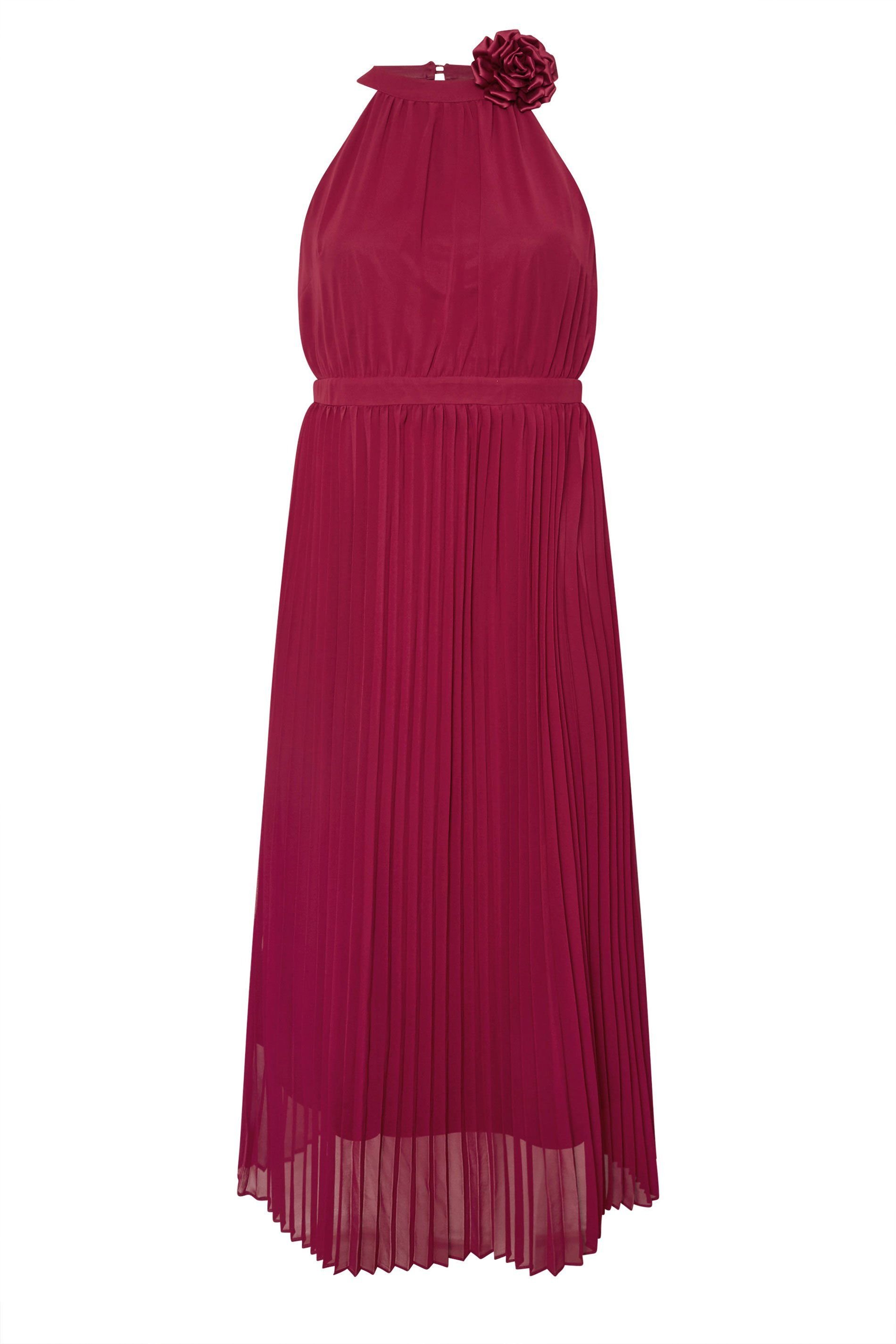 Yours Yours Women's Corsage Pleated Maxi Dress in Red - 2