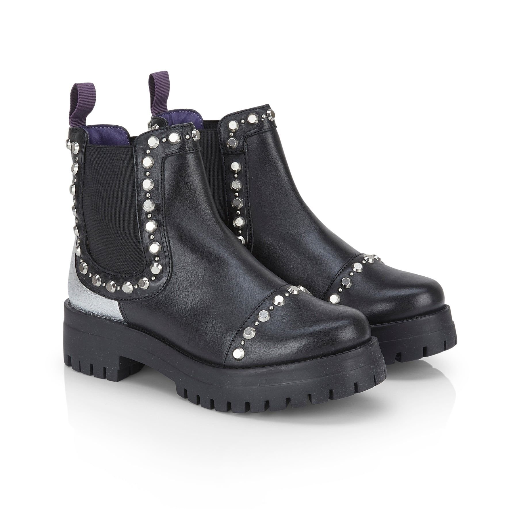 Amen Shoes Amen Shoes Women's Avril Studded Leather Chelsea Boots in Black - 2