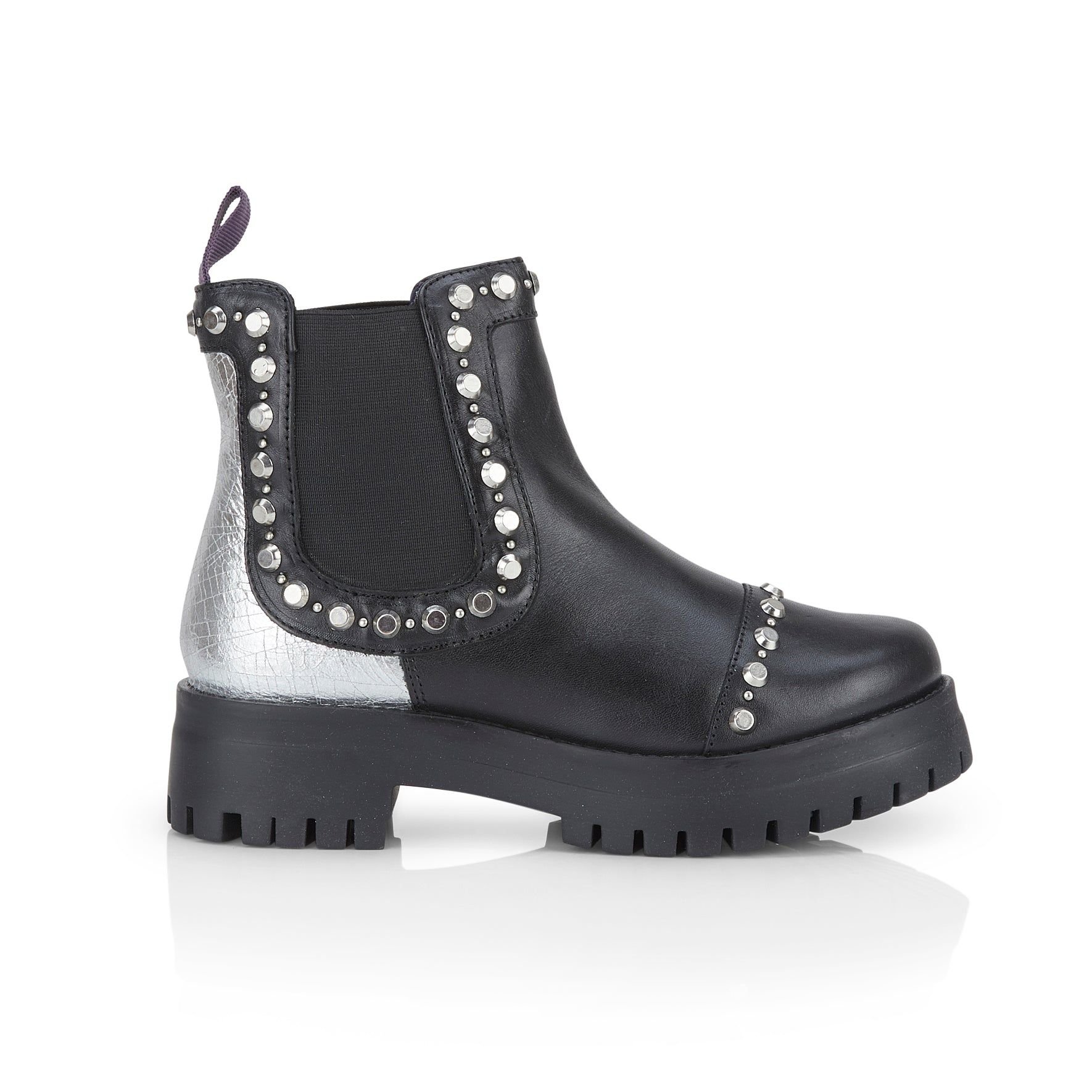 Amen Shoes Amen Shoes Women's Avril Studded Leather Chelsea Boots in Black - 3