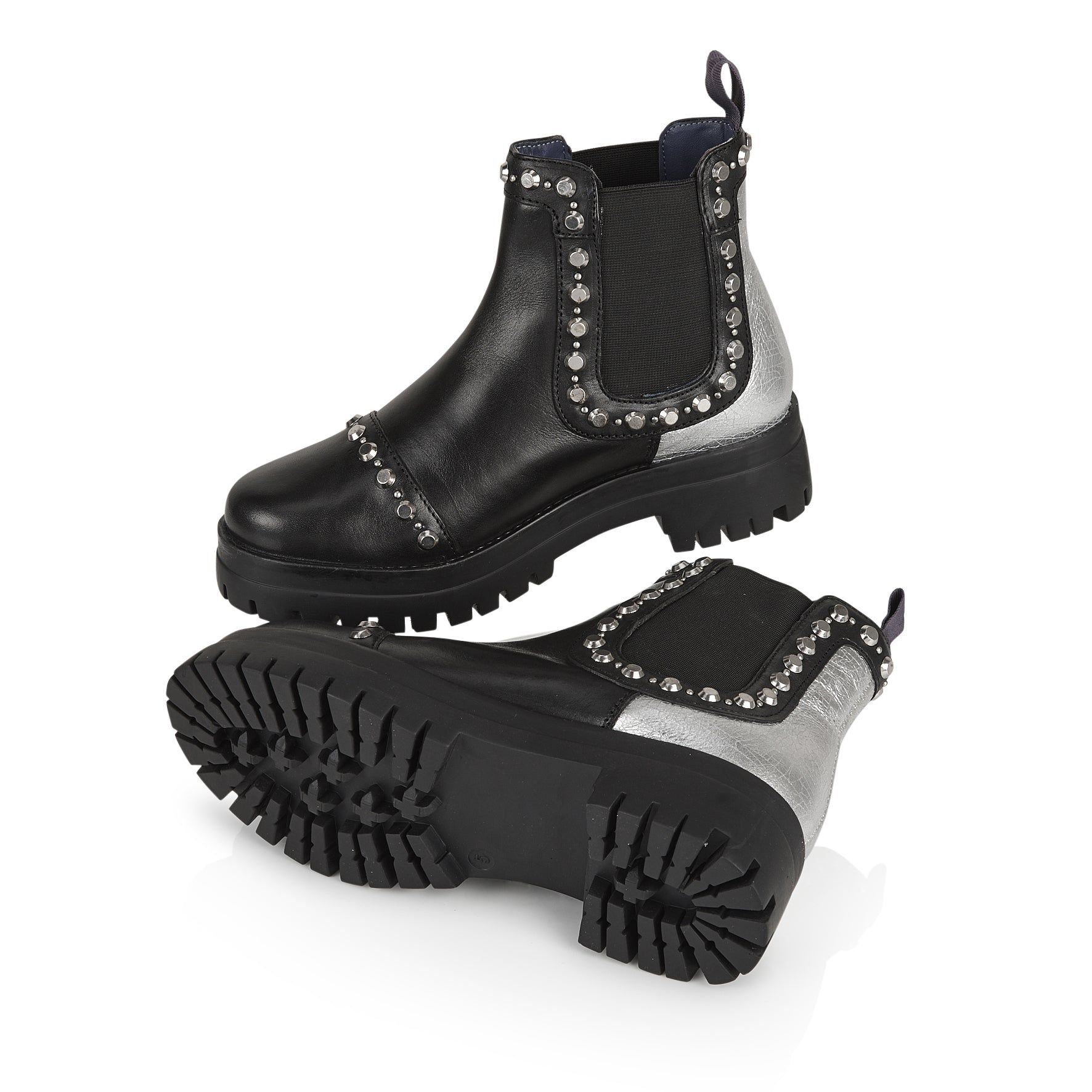 Amen Shoes Amen Shoes Women's Avril Studded Leather Chelsea Boots in Black - 4