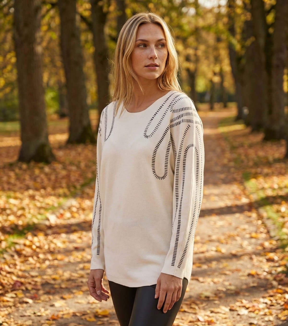 Blue Vanilla Women's White Embellished Jumper Blue Vanilla New Look