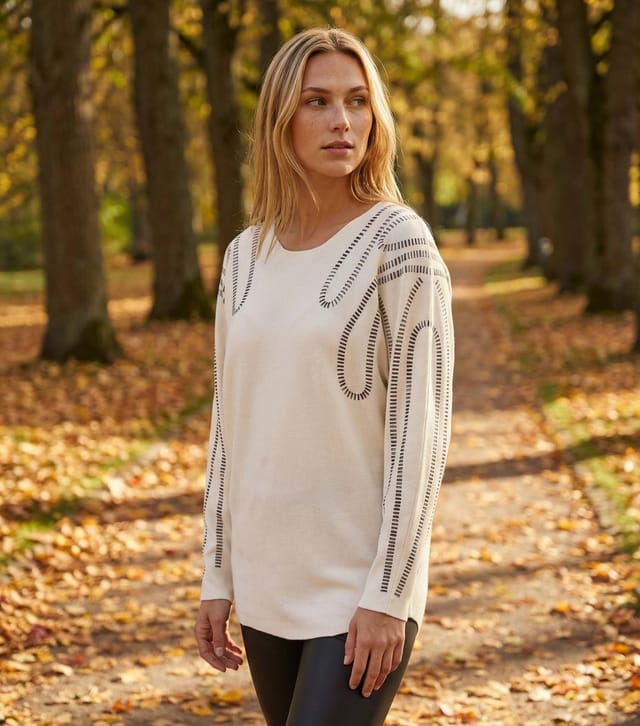 Blue Vanilla Women's White Embellished Jumper Blue Vanilla New Look - 2