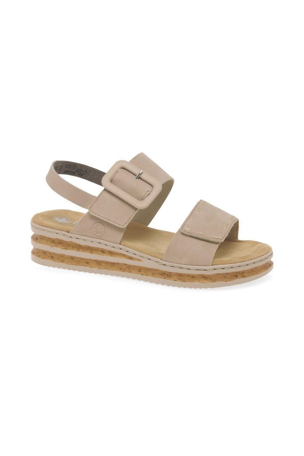 Rieker Rieker Women's 'Page' Wedge Heel Sandals in Nude - 4
