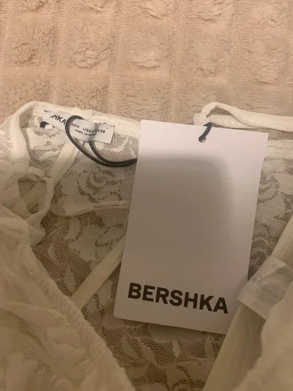 Bershka White Lace Corset Top