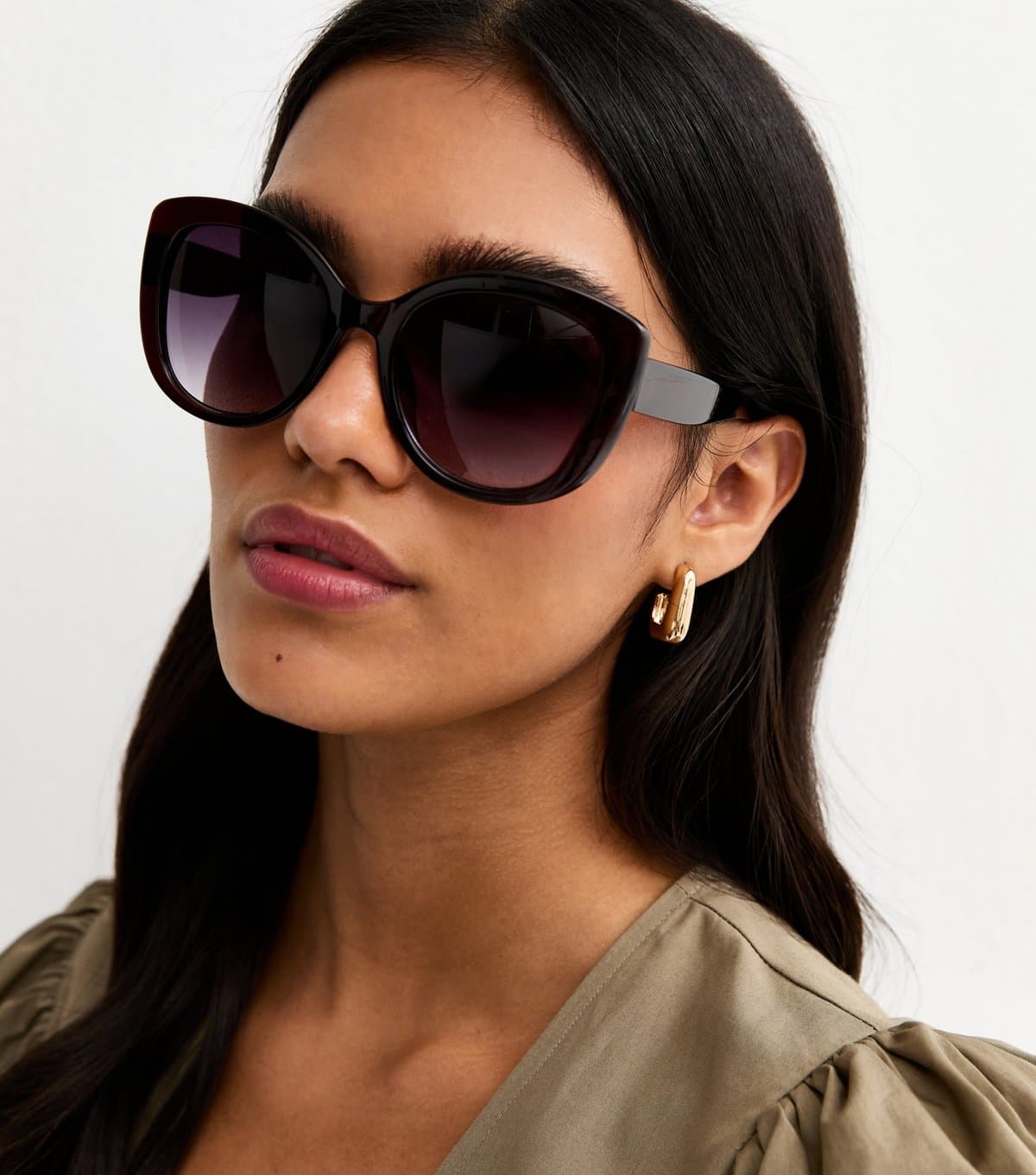 New Look Black Oversized Cateye Sunglasses New Look