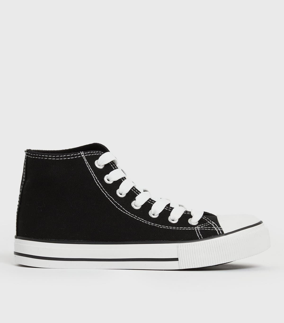 New Look New Look Black Canvas High Top Vegan Trainers